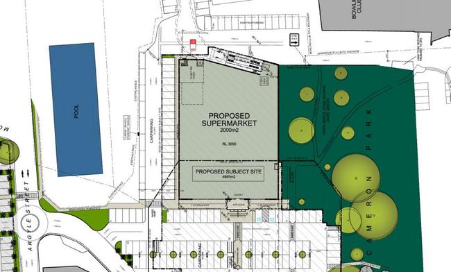 The 2015 plans for the new Ritchies IGA supermarket submitted to council. Building will start in mid July. Picture: Agenda