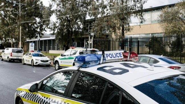 East Adelaide School has been placed into lock down following an alleged bomb threat. Picture: NCA NewsWire / Morgan Sette