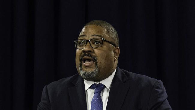 Alvin Bragg speaking at a press conference to discuss the charges against Steve Bannon, September 2022. Picture: Alex Kent/AFP