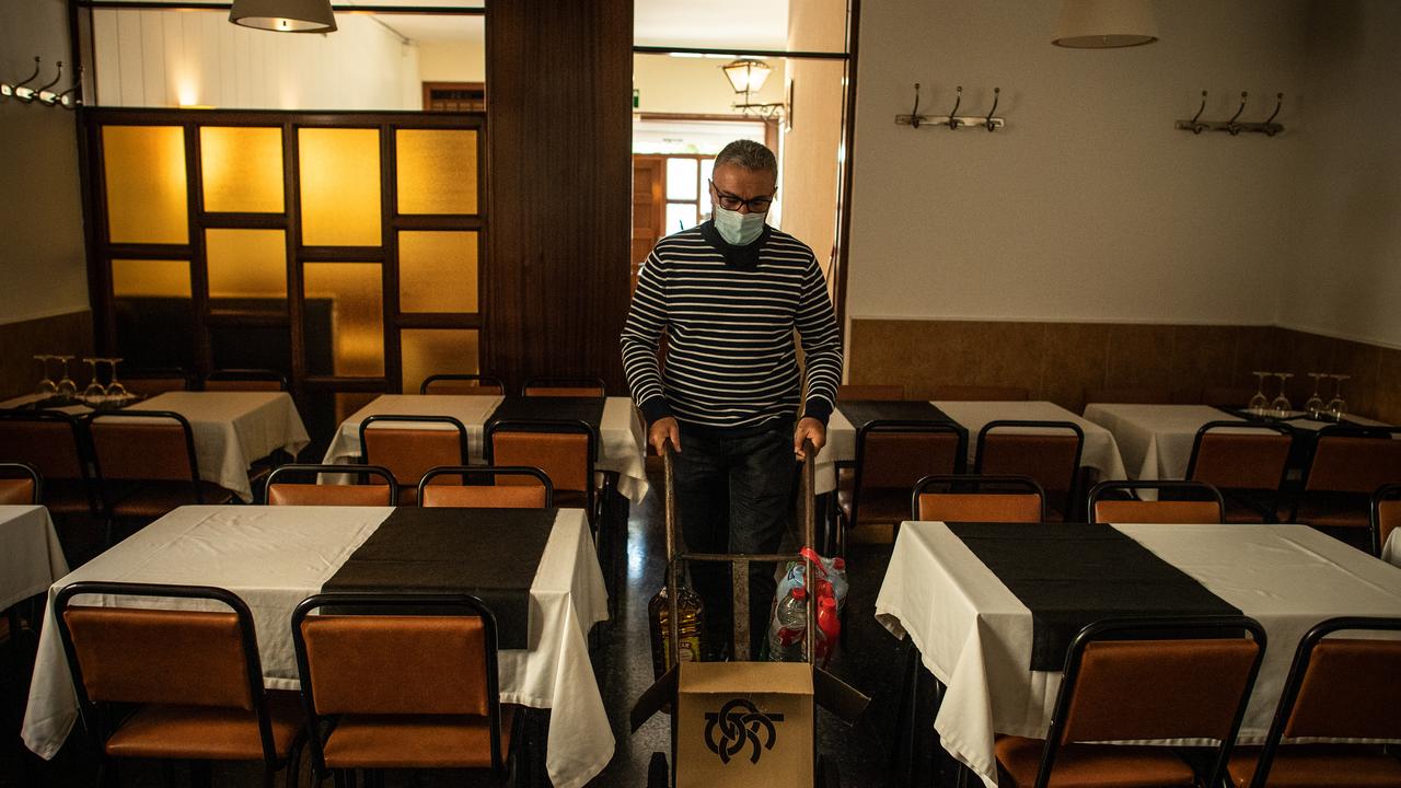 Sindo Gonzalez in the Envalira Restaurant, Barcelona, before new restrictions to close bars and restaurants for 15 days from October 15. Picture: David Ramos/Getty Images.