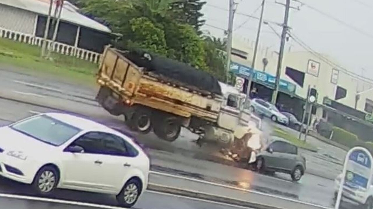 A screenshot from footage captured of the crash on July 9, 2021. Picture: Sunshine Coast Mowers