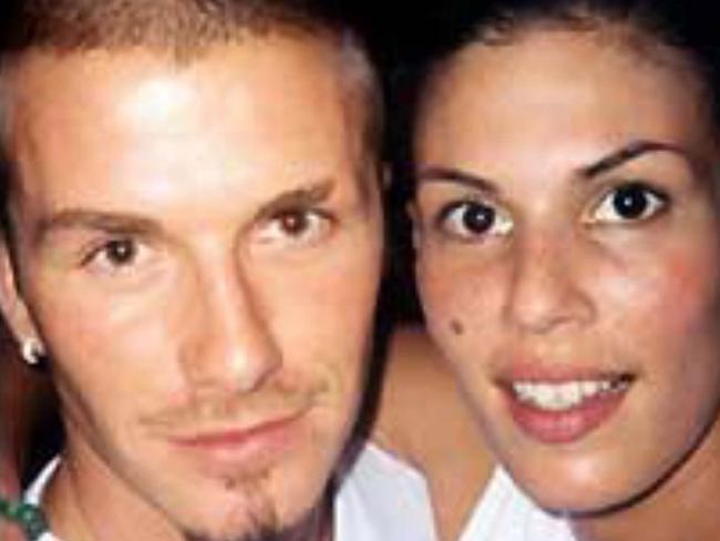 Soccer player David Beckham with model Sarah Marbeck.