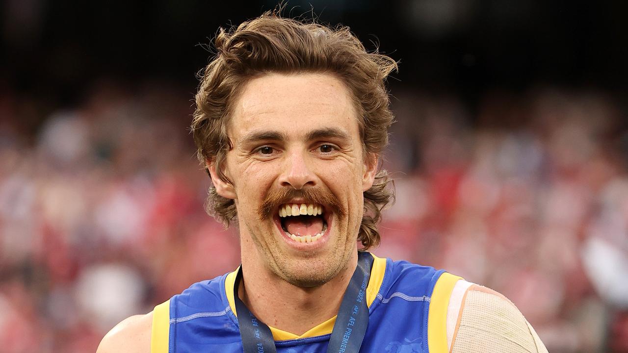 MELBOURNE , AUSTRALIA. SEPTEMBER 28, 2024. AFL Grand Final between the Sydney Swans and the Brisbane Lions at the MCG. Joe Daniher of the Brisbane Lions celebrates the win. Picture: Mark Stewart