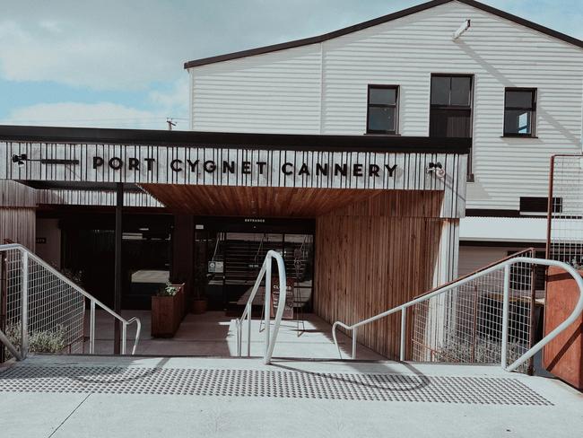 The exterior of the Port Cygnet Cannery which is a former apple canning factory. Supplied by Port Cygnet Cannery