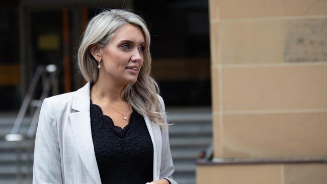 Ashley whistleblower Alysha addresses media outside Hobart Supreme Court on Monday 25th November 2024. Picture: Linda Higginson