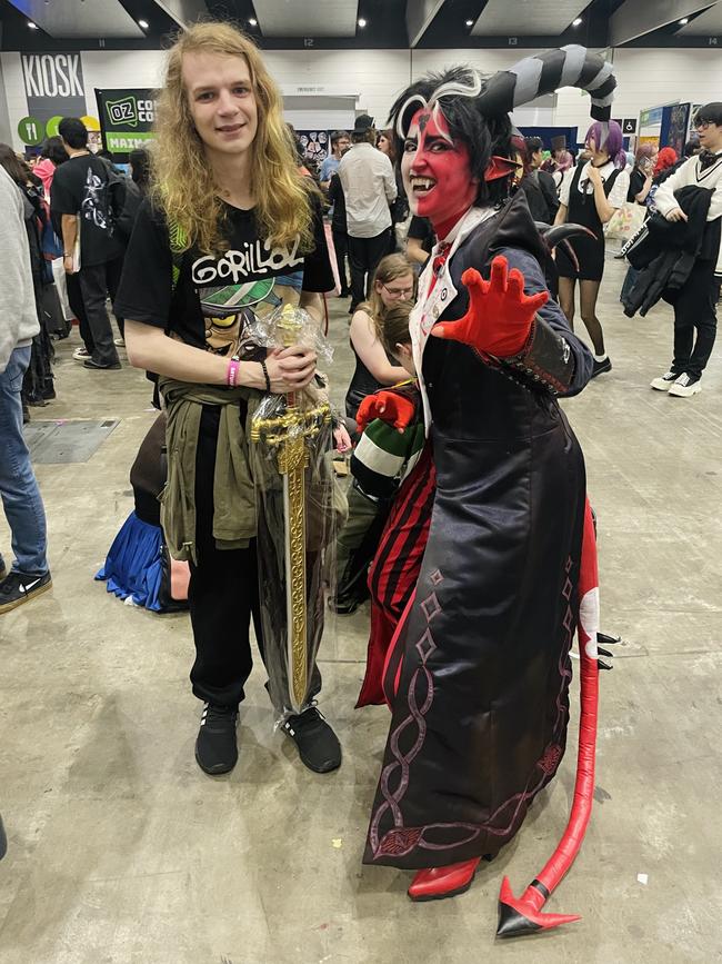 Ruben and Emily at the Oz Comic Con in Melbourne on Saturday June 8, 2024. Picture: Jack Colantuono