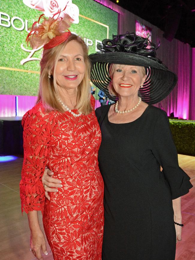 Maddie Bowden and Viera Harris at Melbourne Cup celebrations at GCCEC, Broadbeach. Picture: Regina King.