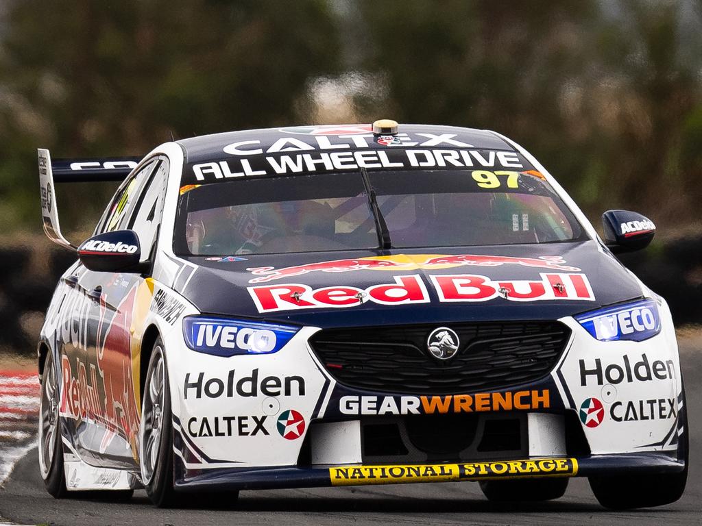 HOBART, AUSTRALIA - APRIL 05: (EDITORS NOTE: A polarizing filter was used for this image.) Shane van Gisbergen drives the #97 Red Bull Holden Racing Team Holden Commodore ZB during the Tasmania SuperSprint Supercars Championship Round at Symmons Plains Raceway on April 05, 2019 in Hobart, Australia. (Photo by Daniel Kalisz/Getty Images)