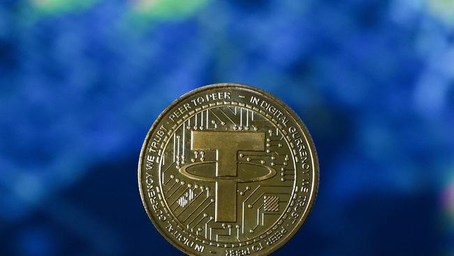 TerraUSD is part of a group of so-called stablecoins that includes Tether (pictured) that is meant to be pegged to the value of the US dollar. Picture: Justin Tallis / AFP)