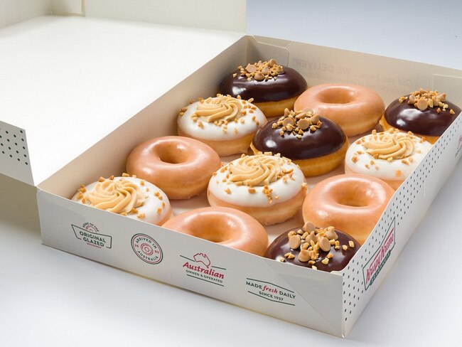 Krispy Kreme is releasing three limited-edition flavours with cult US chocolate brand Reese’s. Picture: Supplied