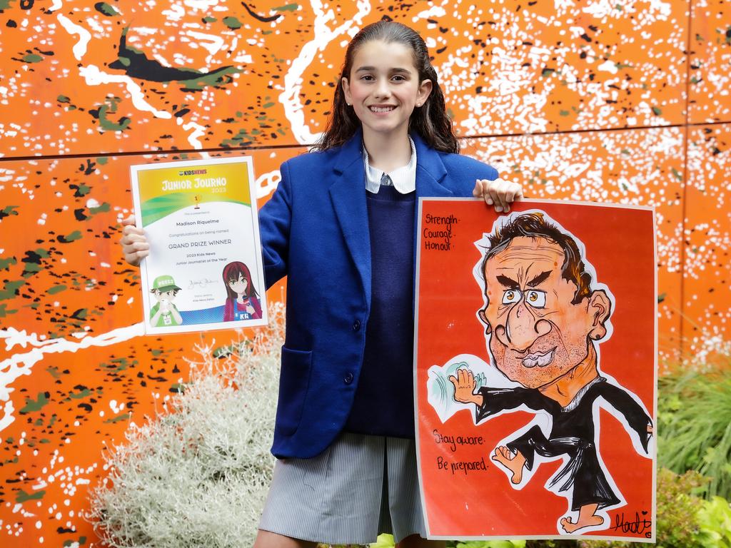 Madison won the Secondary news story (print) category of the competition and was unanimously selected by Kids News and Studio 10 judges as the overall for her story of karate kids fighting back against bullying. Picture: Ian Currie