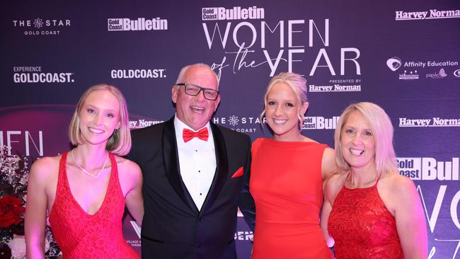 Skye Osman, Stuart Osman, Brooke Osman and Linda Osman at Gold Coast Bulletin Women of the Year Awards Presented by Harvey Norman 2024. Picture, Portia Large.