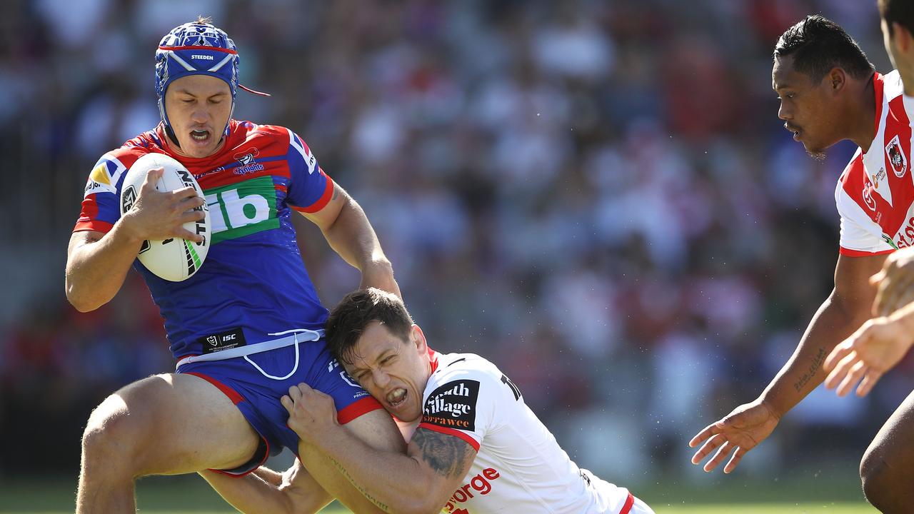 Kalyn Ponga has looked very good in the No.6 for the Knights in their trial with the Dragons. (Photo by Mark Kolbe/Getty Images)