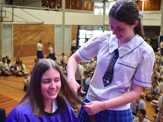 Year 12 students at Loreto College 'Rocked the Chop' for the Cancer Council's Ponytail Project.