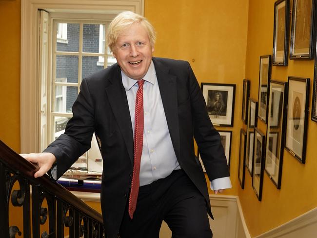 Boris Johnson arriving back at 10 Downing Street from hospital after the birth of his baby son with his partner Carrie Symonds. Picture: AP