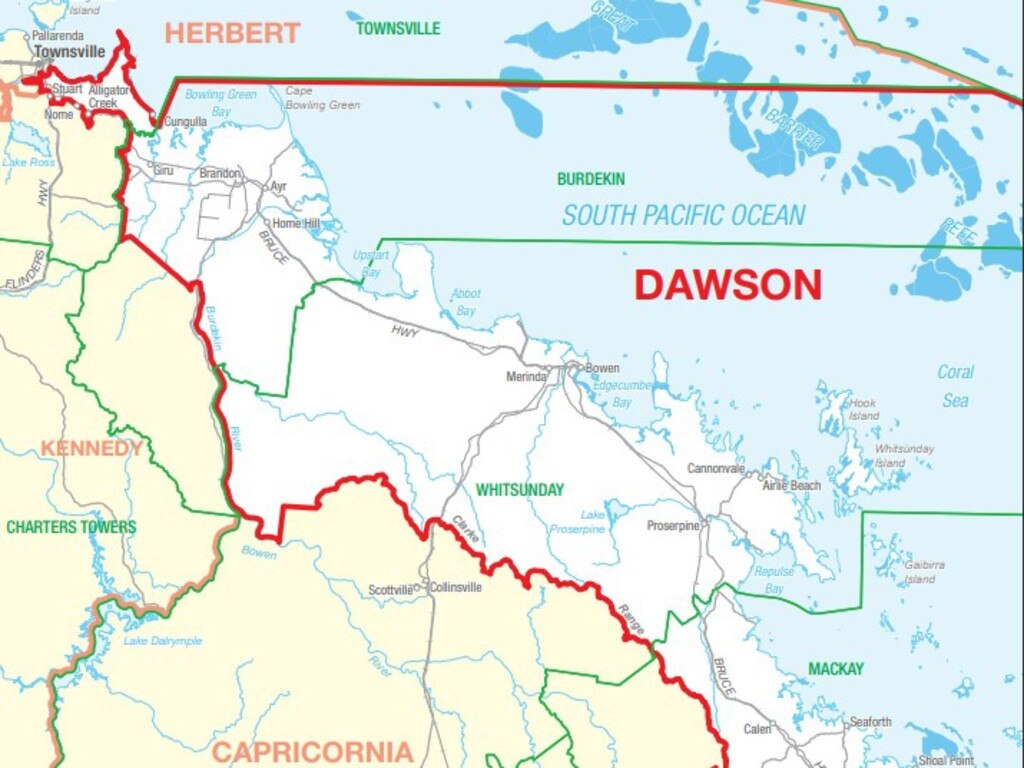 The federal electorate of Dawson. Picture: AEC