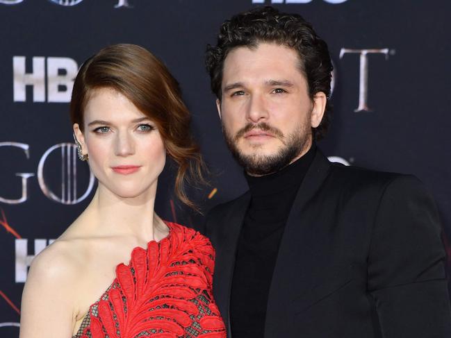 Rose Leslie and husband Kit Harington. Picture: Angela Weiss