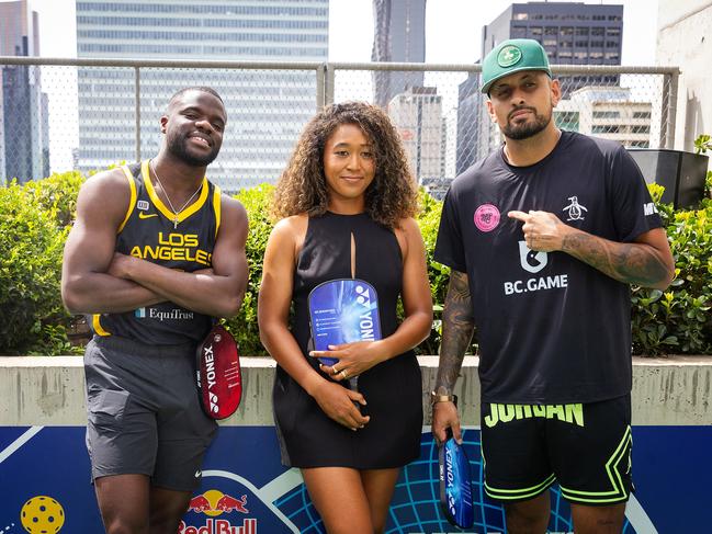 Nick Kyrgios, Frances Tiafoe and Naomi Osaka. Picture: Mark Stewart