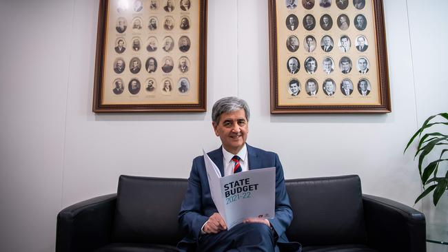 State Treasurer Rob Lucas outside his office preparing for the State Budget. Picture: Tom Huntley