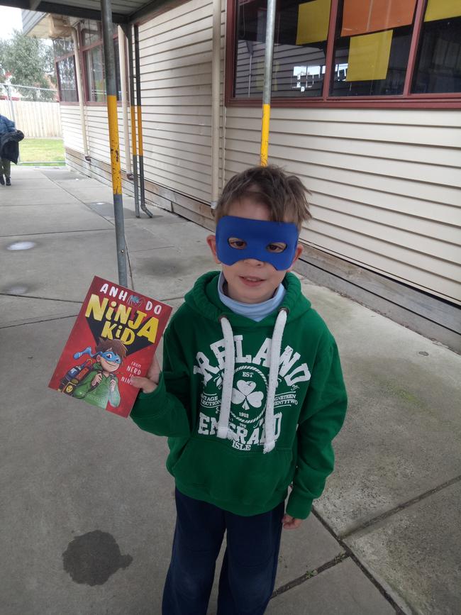 Alex dressed as Ninja Kid.