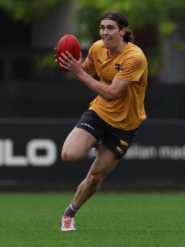 MELBOURNE, AUSTRALIA. November 20, 2023. AFL. Hawthorn footy training at Waverly Park. Will Day during todays session. Pic: Michael Klein