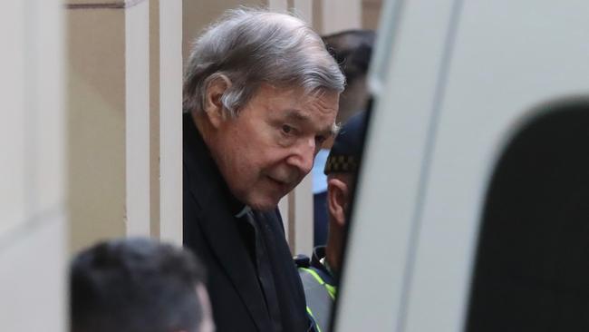 Cardinal George Pell leaves the Court of Appeal yesterday. Picture: Alex Coppel