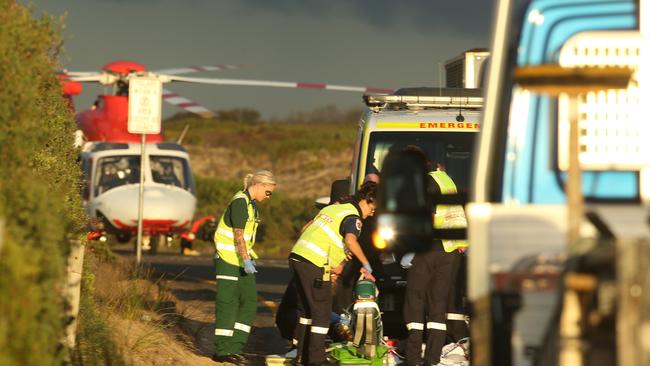 The scene at the time of the tragedy. Picture: Alan Barber