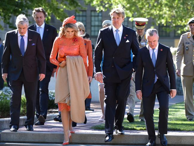 Dutch King Willem-Alexander and Queen Maxima visit the Australian War Memorial yesterday. Picture: Mark Graham/AFP