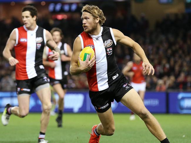 AFL Round 17. St Kilda vs. Essendon at Etihad Stadium. St Kilda's Sam Gilbert   . Pic: Michael Klein