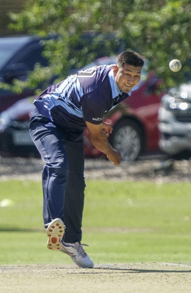 Buckley Ridges bowler Hussain Ali. Picture: Valeriu Campan