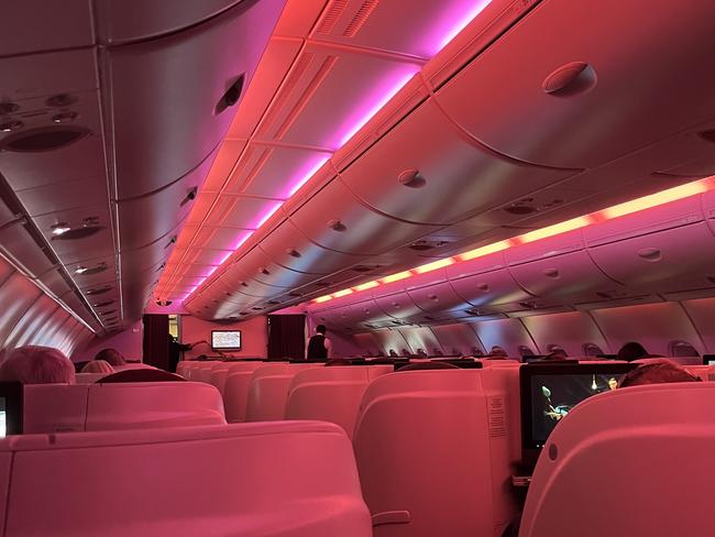 Qatar Airways business class flight.