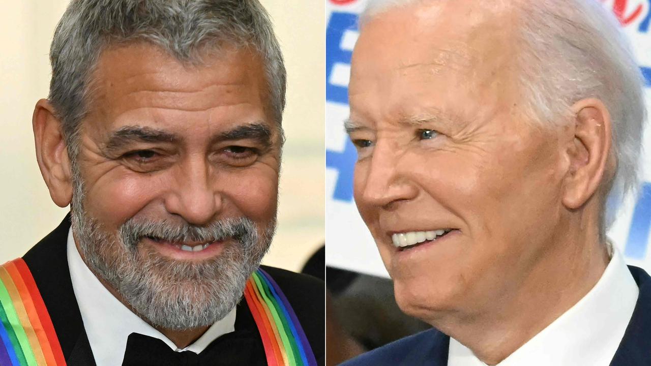 America’s entertainers most prominently entered the election conversation when actor George Clooney wrote a New York Times opinion piece urging President Biden to leave the race. Picture: AFP