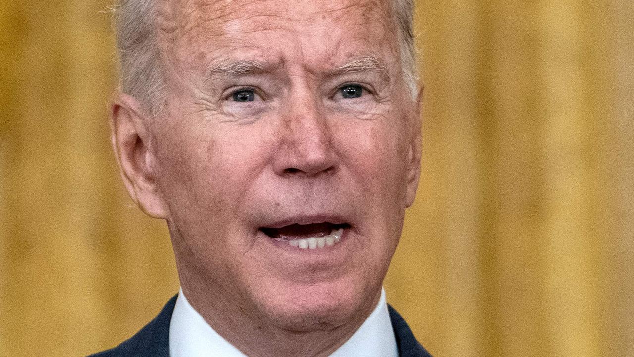 Joe Biden speaking today. Picture: Andrew Caballero-Reynolds/AFP