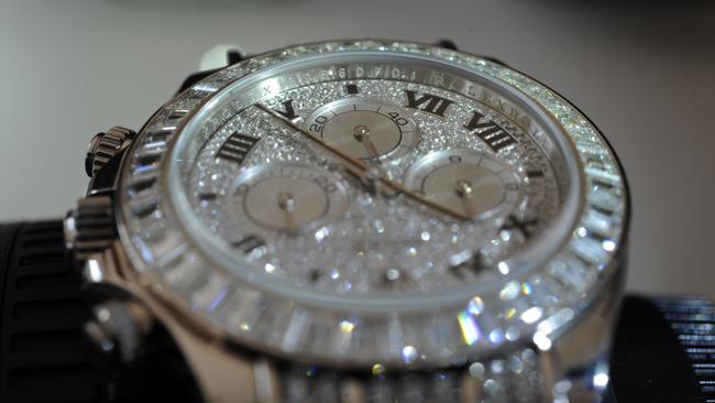 A diamon studded Rolex, similar to that pictured, was among the items which the DPP requested be restrained on Friday. Picture: Supplied