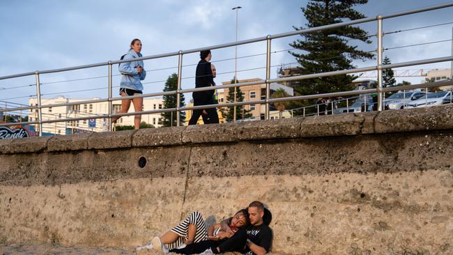 Some slept off the celebrations of the night before, while others got their resolutions in early. Picture: NCA NewsWire / Mario Francisco