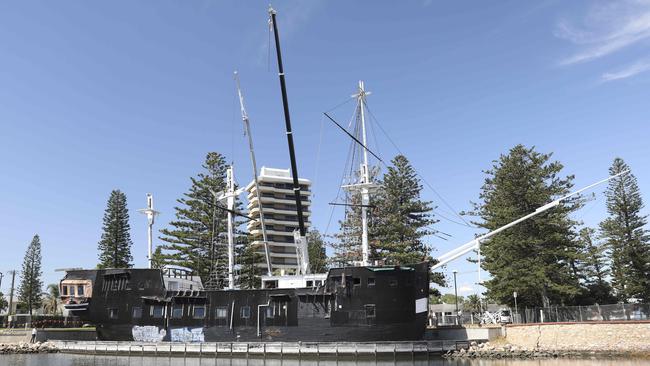 The Buffalo ship at Glenelg shortly before it was demolished. Picture: Dean Martin