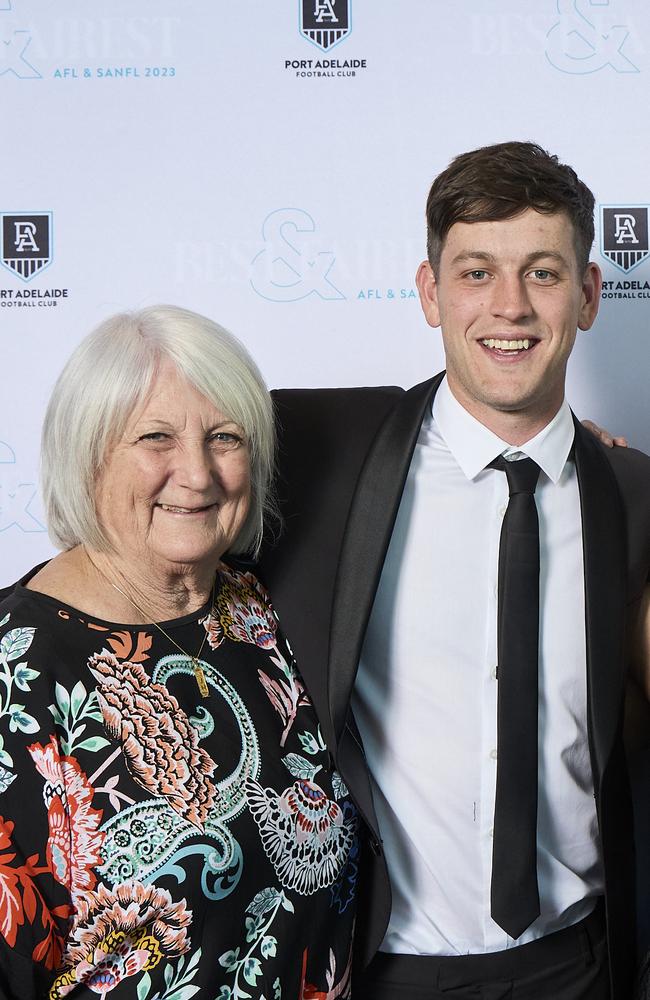 Zak Butters and his grandmother Robyn Russell. Picture: Matt Loxton