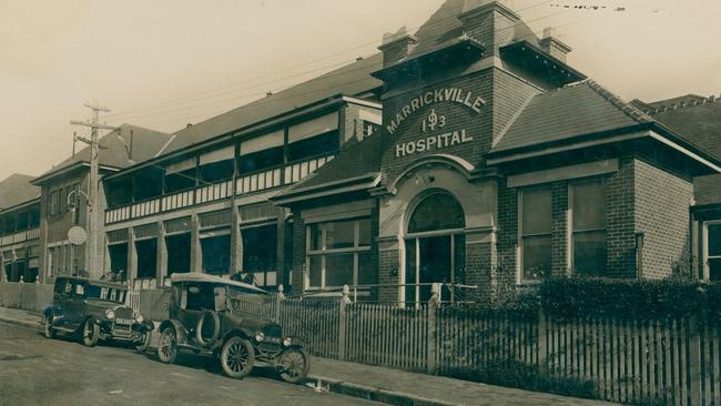 Haunting: Marrickville District Hospital in 1936. Its key heritage features have been retained in the redeveloped Marrickville library and community centre.