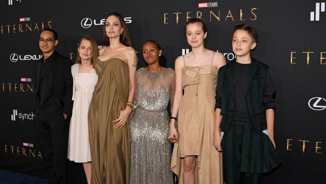 The family at the Hollywood premiere of The Eternals. Picture: Jon Kopaloff/Getty Images for Lexus