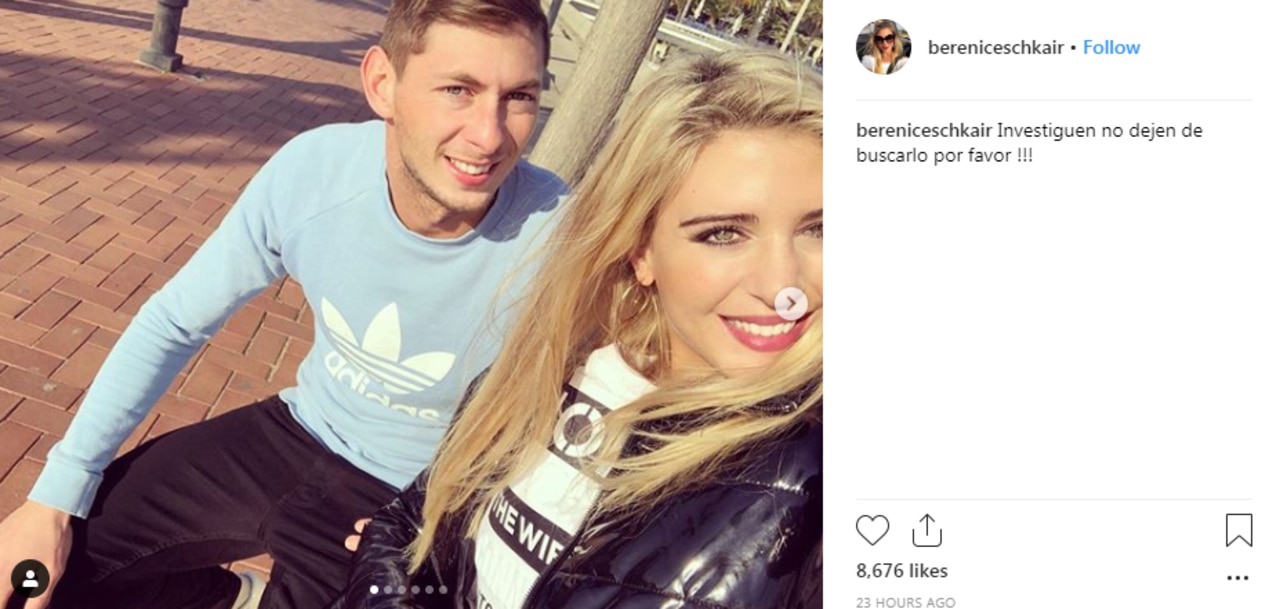 A message posted by Emiliano Sala's ex-girlfriend on Instagram