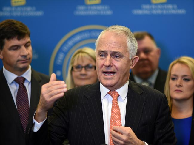 Malcolm Turnbull on the campaign trail in the seat of Macarthur, held by Liberal MP Russell Matheson by a margin of 3.3 per cent. Picture: AAP Image/Lukas Coch