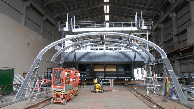 A new reef pontoon commissioned by Experience Co and built by English Engineering is nearing completion. Picture: English Engineering