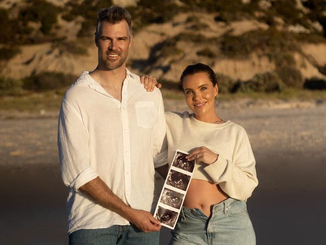 Abbey Holmes and Keegan Brooksby are expecting their first child. Pic: Diana Brandt,