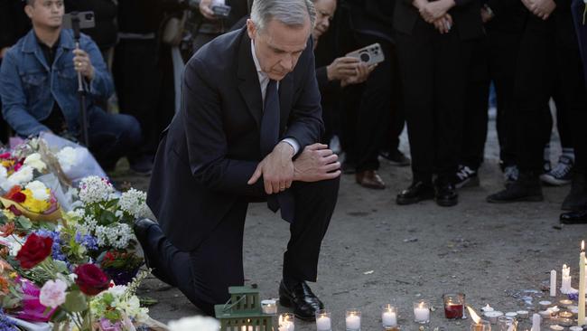 Canadian Prime Minister Mark Carney attends a candlelight vigil for those who died in the Vancouver attack. Picture: Getty Images