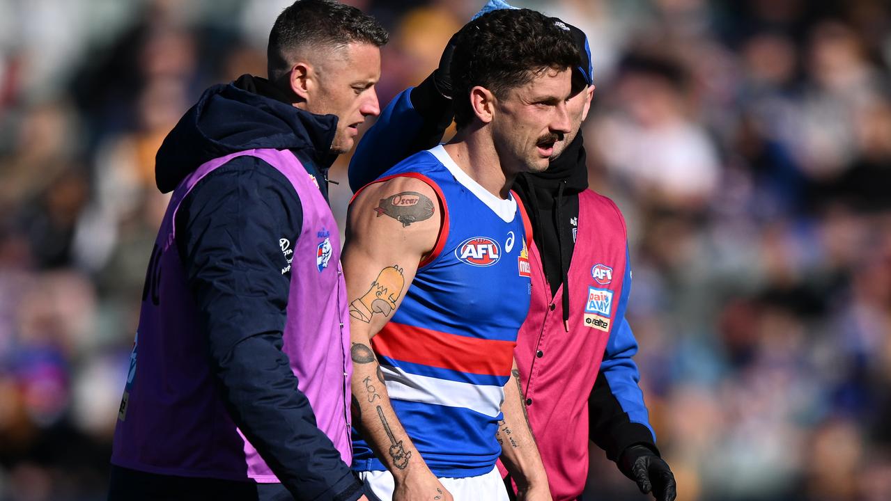 Tom Liberatore won’t play against West Coast. Picture: Steve Bell/Getty Images