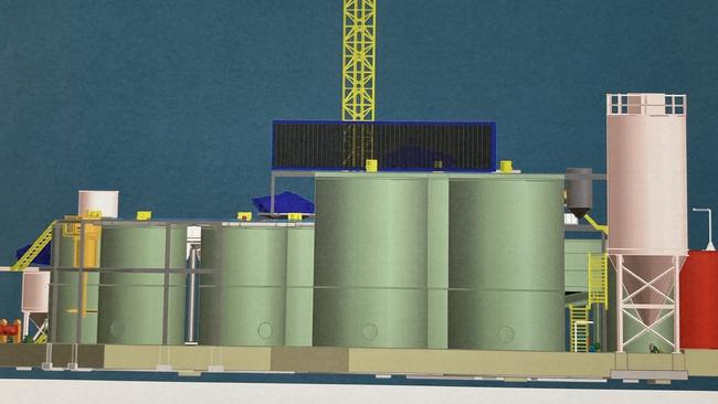 Diagram of the plant being built next to the Gympie El Dorado tailings dam at Flood Rd as part of the dam’s environmental rehabilitation. Up to $15m is expected to be spent repairing the site.