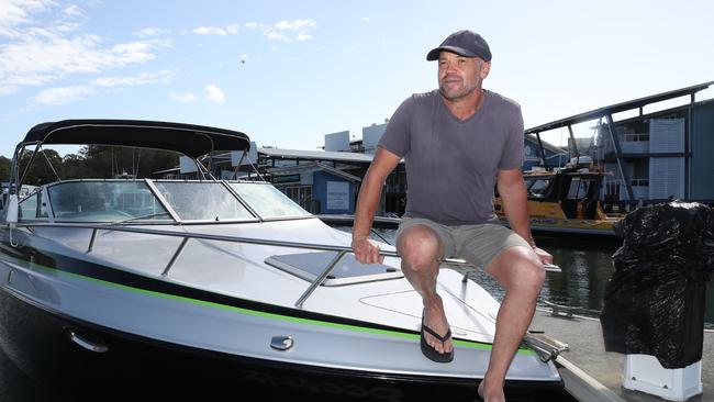 Resident Branko Sola packing up his boat. Picture Glenn Hampson