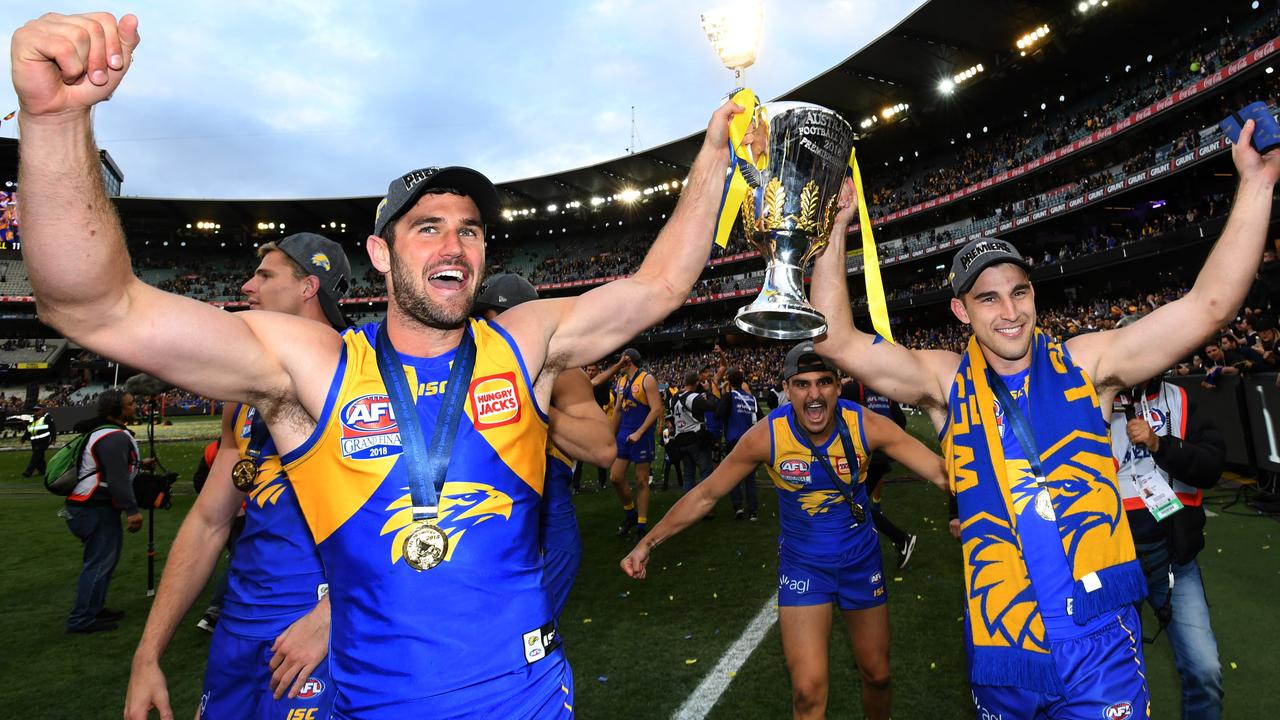 Collingwood and West Coast Eagles fans are seen at the Grand Final