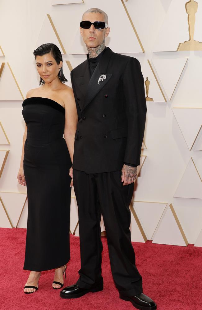 A pose from Kourtney Kardashian and Travis Barker. Picture: Getty Images