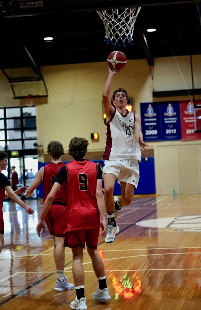 GPS First V Basketball round one action between Gregory Terrace and The Southport School. Picture courtesy of Heidi Brinsmead.